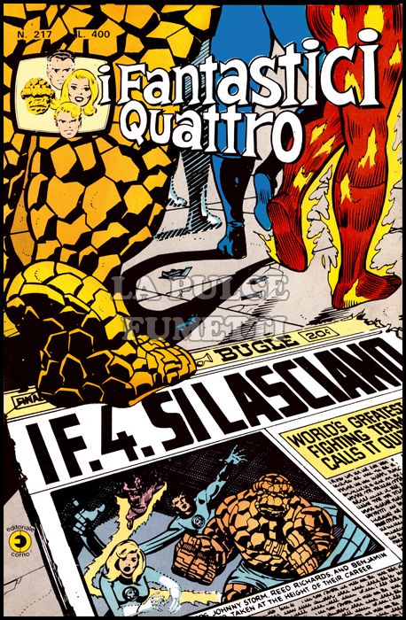 FANTASTICI QUATTRO #   217: I FANTASTICI QUATTRO SI LASCIANO